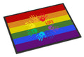 Gay Pride Love Hands Doormat Indoor Outdoor 24H X 36W Front Door Mat Rugs for Entryway, Non Slip Washable Low Pile,
