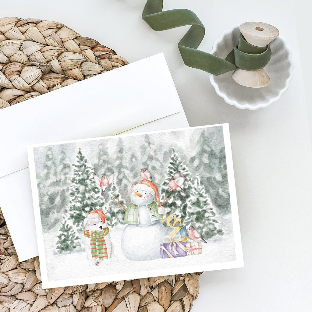 Samoyed Puppy Christmas Greeting Cards Pack of 8 Blank Cards with Envelopes Whimsical A7 Size 5x7