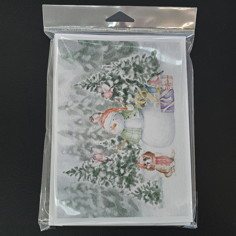 Cavalier King Charles Spaniel Blenheim Puppy Christmas Greeting Cards Pack of 8 Blank Cards with Envelopes Whimsical A7 Size 5x7