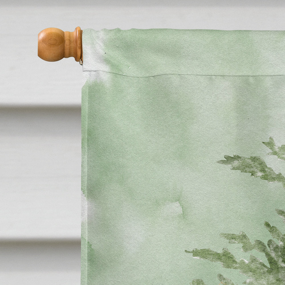 Beagle Christmas Presents and Tree House Flag 28x40 Porch Sleeve Pole Decorative Outside Yard Banner Artwork Wall Hanging, Polyester