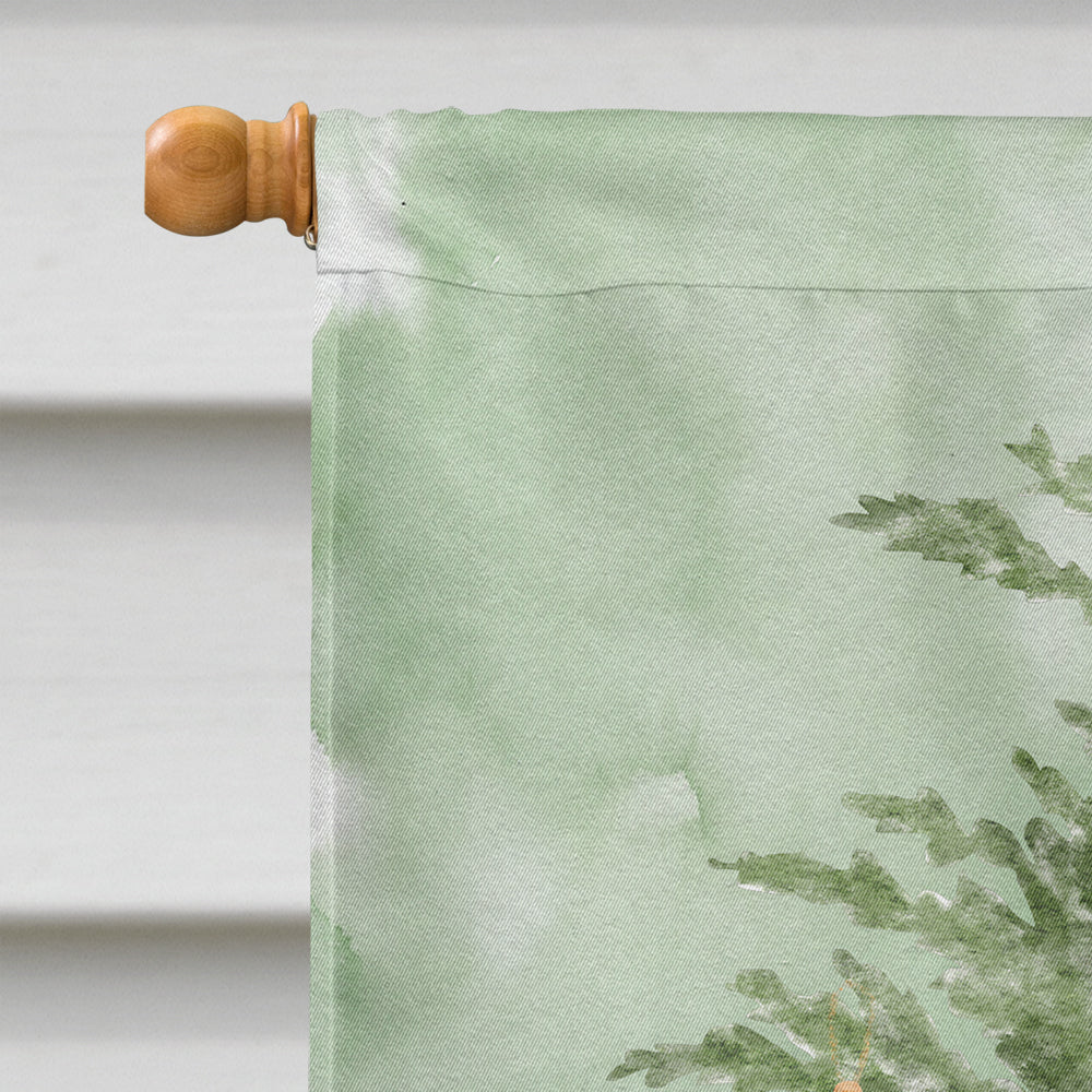 Samoyed #2 Christmas Presents and Tree House Flag 28x40 Porch Sleeve Pole Decorative Outside Yard Banner Artwork Wall Hanging, Polyester