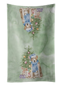 Labrador Retriever Yellow Christmas Presents and Tree Kitchen Towel Velour Plush Front and Cotton Loop Back Machine Washable