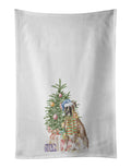 Boxer Christmas Presents and Tree Kitchen Towel Set of 2 White Dish Towels Decorative Bathroom Hand towel for Hand, Face, Hair, Yoga, Tea, Dishcloth, 19 X 28", White