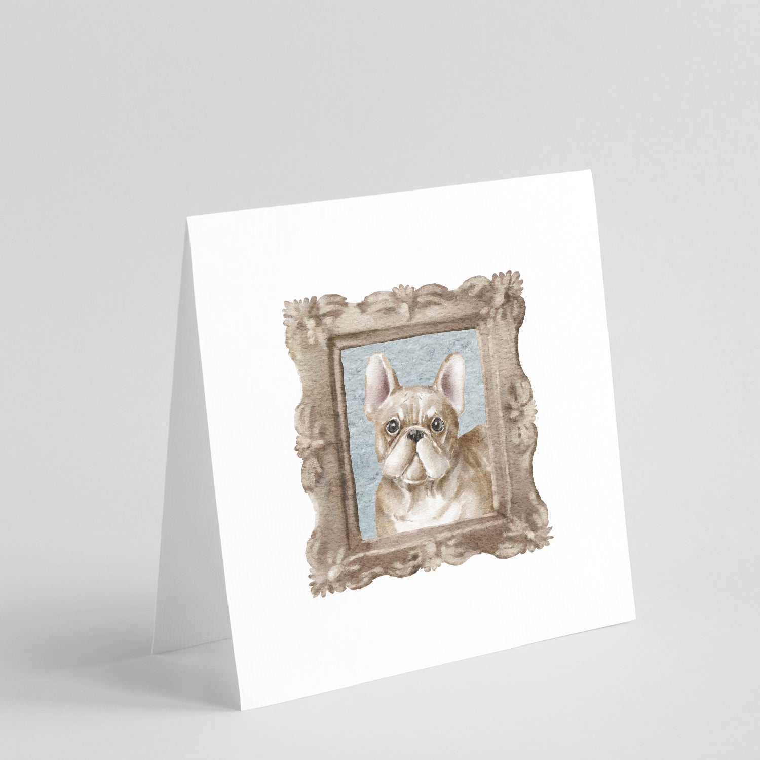 French Bulldog Fawn Pretty as a Picture Square Greeting Cards and Envelopes Pack of 8 Blank Cards with Envelopes Blank Thank You Note Greeting Cards Stationery