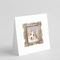 Corgi Red White Side View Pretty as a Picture Square Greeting Cards and Envelopes Pack of 8 Blank Cards with Envelopes Blank Thank You Note Greeting Cards Stationery