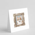 Corgi Red White Front View 2 Pretty as a Picture Square Greeting Cards and Envelopes Pack of 8 Blank Cards with Envelopes Blank Thank You Note Greeting Cards Stationery