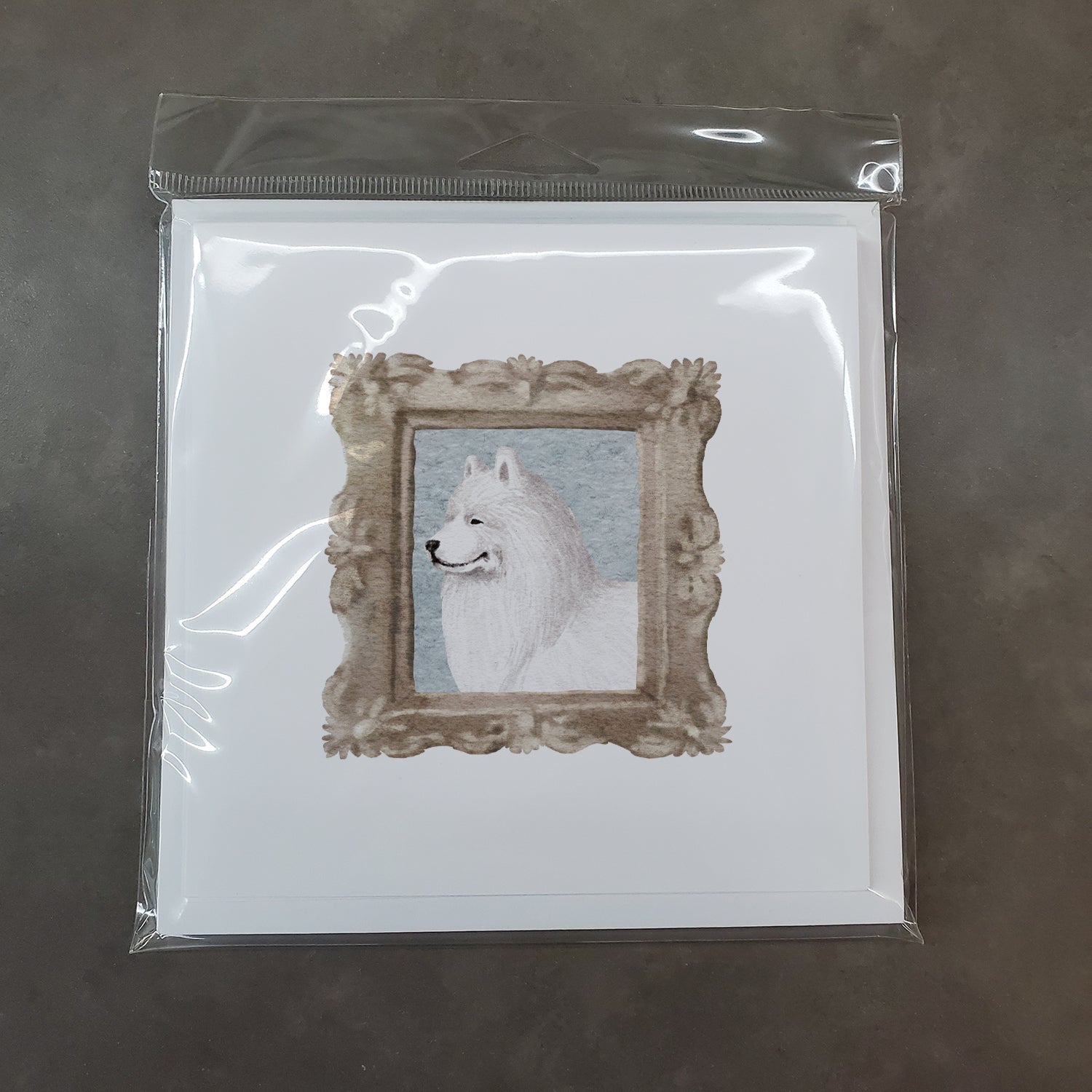 Samoyed Side View Pretty as a Picture Square Greeting Cards and Envelopes Pack of 8 Blank Cards with Envelopes Blank Thank You Note Greeting Cards Stationery