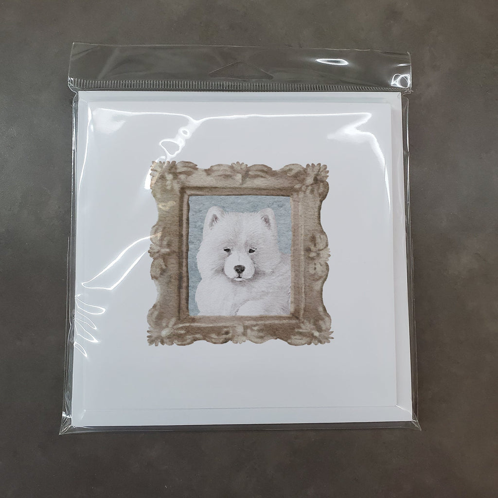 Samoyed Puppy Front View 2 Pretty as a Picture Square Greeting Cards and Envelopes Pack of 8 Blank Cards with Envelopes Blank Thank You Note Greeting Cards Stationery