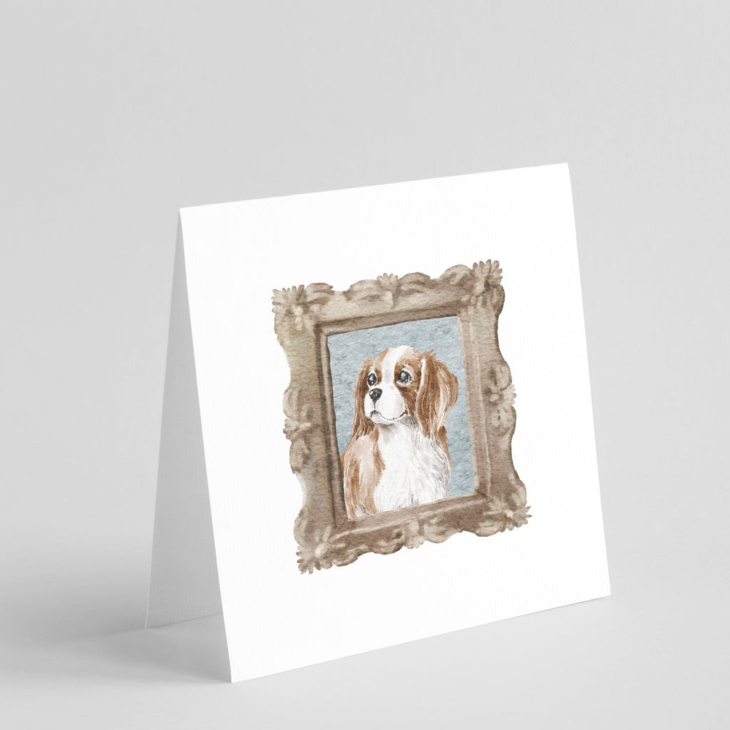 Cavalier King Charles Spaniel Red White Front View Pretty as a Picture Square Greeting Cards and Envelopes Pack of 8 Blank Cards with Envelopes Blank Thank You Note Greeting Cards Stationery