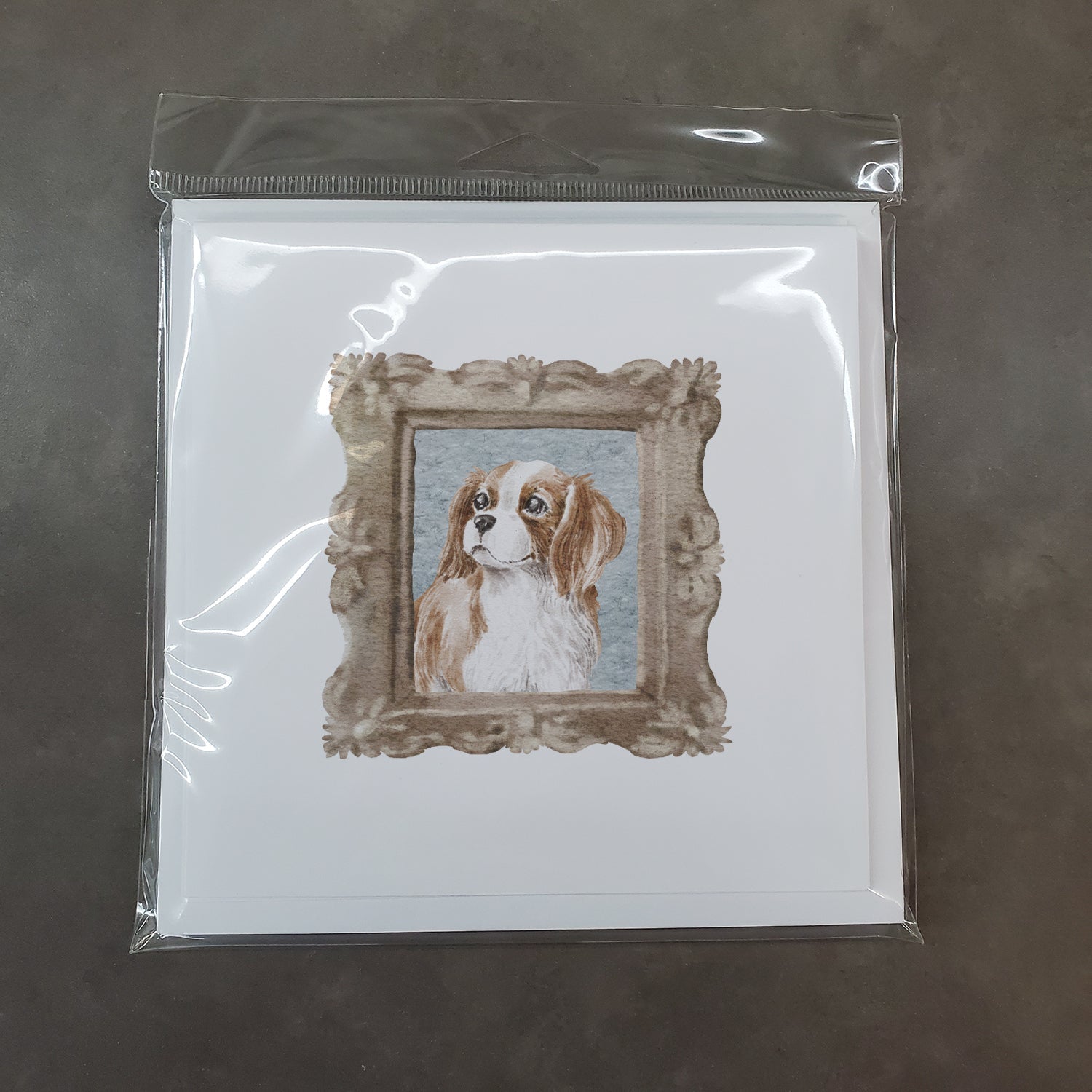 Cavalier King Charles Spaniel Red White Front View Pretty as a Picture Square Greeting Cards and Envelopes Pack of 8 Blank Cards with Envelopes Blank Thank You Note Greeting Cards Stationery