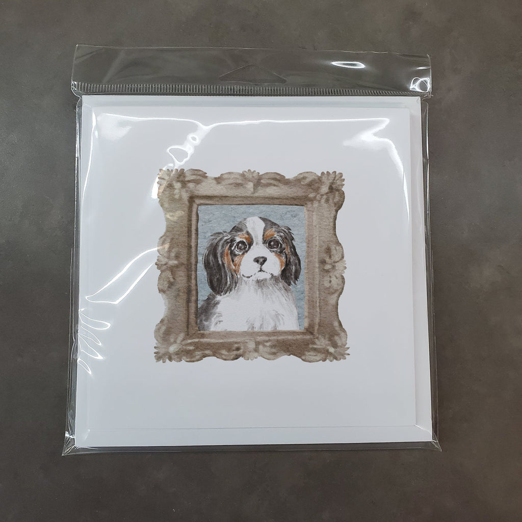 Cavalier King Charles Spaniel Tricolor Puppy Pretty as a Picture Square Greeting Cards and Envelopes Pack of 8 Blank Cards with Envelopes Blank Thank You Note Greeting Cards Stationery