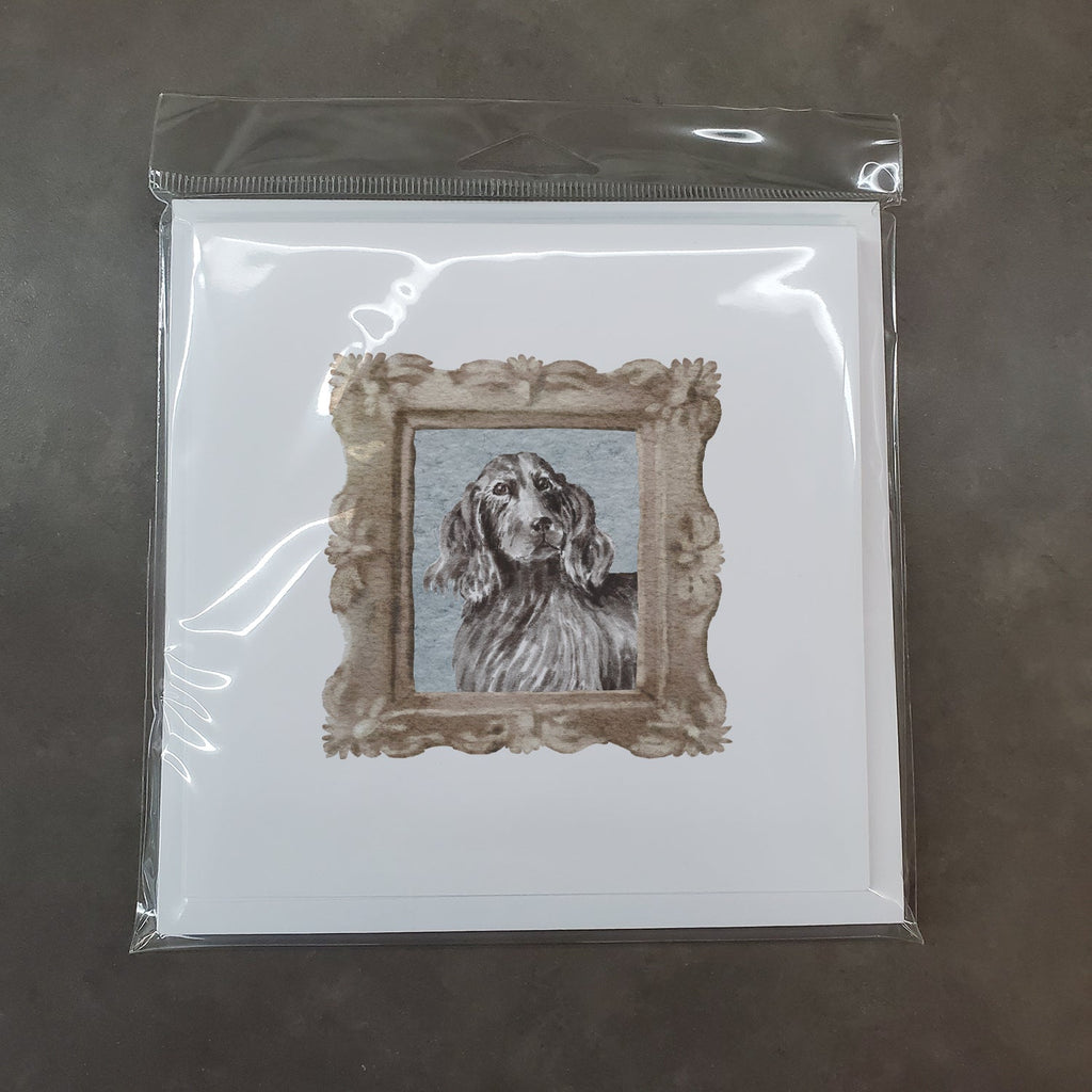 English Cocker Spaniel Black Front View Pretty as a Picture Square Greeting Cards and Envelopes Pack of 8 Blank Cards with Envelopes Blank Thank You Note Greeting Cards Stationery