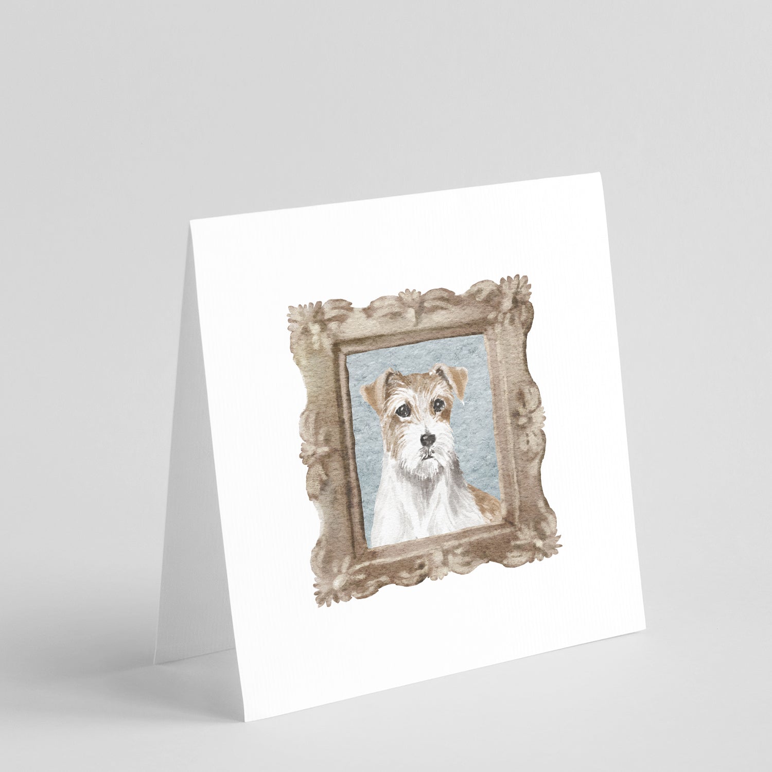 Jack Russell Terrier Tan White Front View Pretty as a Picture Square Greeting Cards and Envelopes Pack of 8 Blank Cards with Envelopes Blank Thank You Note Greeting Cards Stationery