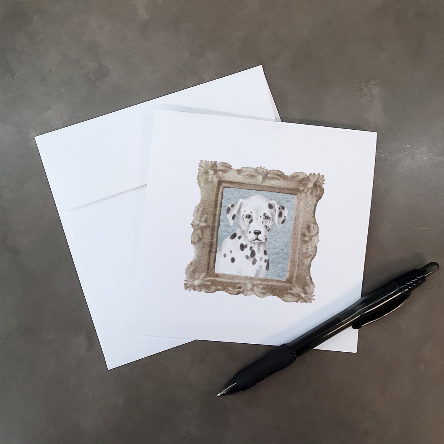 Dalmatian Puppy Front View Pretty as a Picture Square Greeting Cards and Envelopes Pack of 8 Blank Cards with Envelopes Blank Thank You Note Greeting Cards Stationery