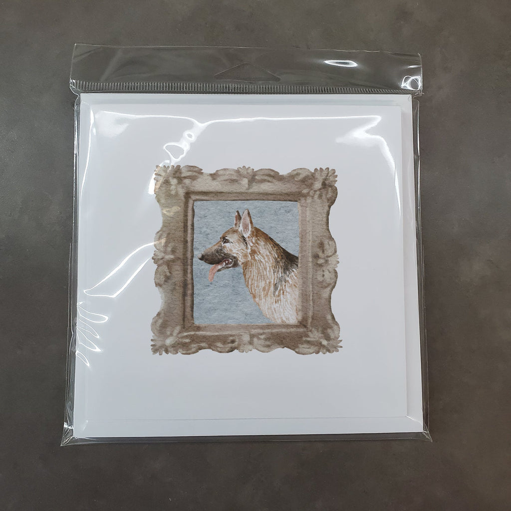 German Shepherd Side View Pretty as a Picture Square Greeting Cards and Envelopes Pack of 8 Blank Cards with Envelopes Blank Thank You Note Greeting Cards Stationery