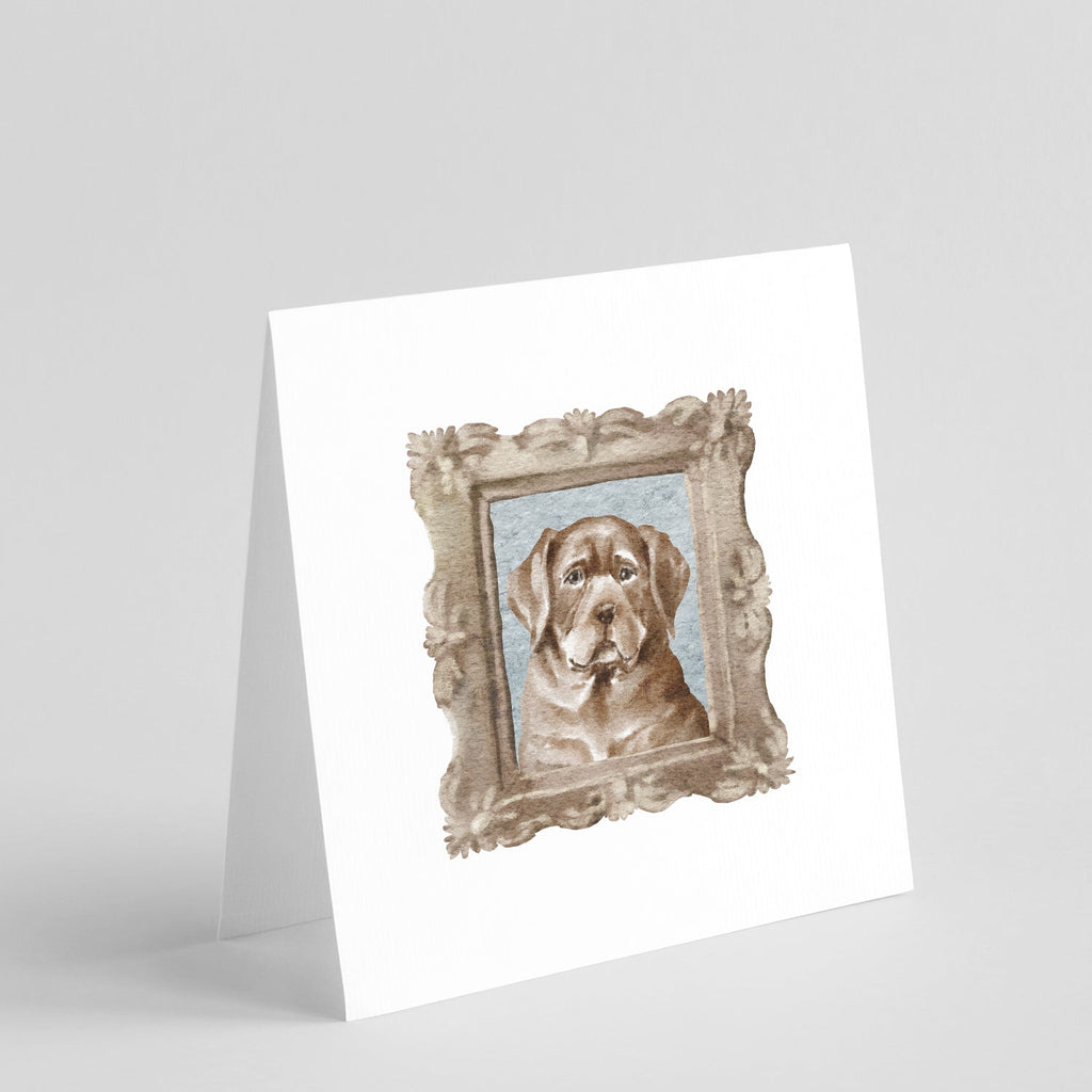 Labrador Retriever Chocolate Puppy Pretty as a Picture Square Greeting Cards and Envelopes Pack of 8 Blank Cards with Envelopes Blank Thank You Note Greeting Cards Stationery