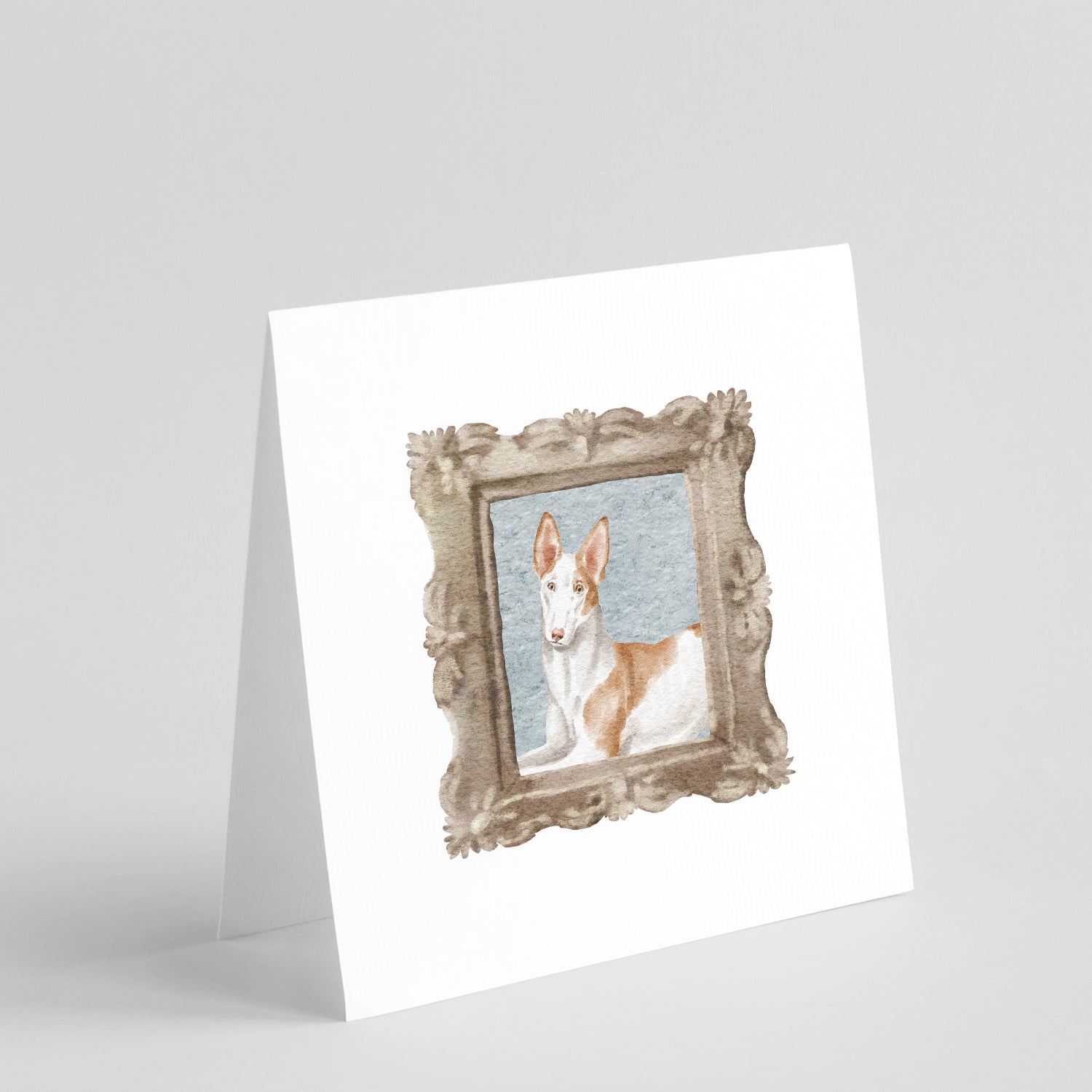 Ibizan Hound Front View 3 Pretty as a Picture Square Greeting Cards and Envelopes Pack of 8 Blank Cards with Envelopes Blank Thank You Note Greeting Cards Stationery