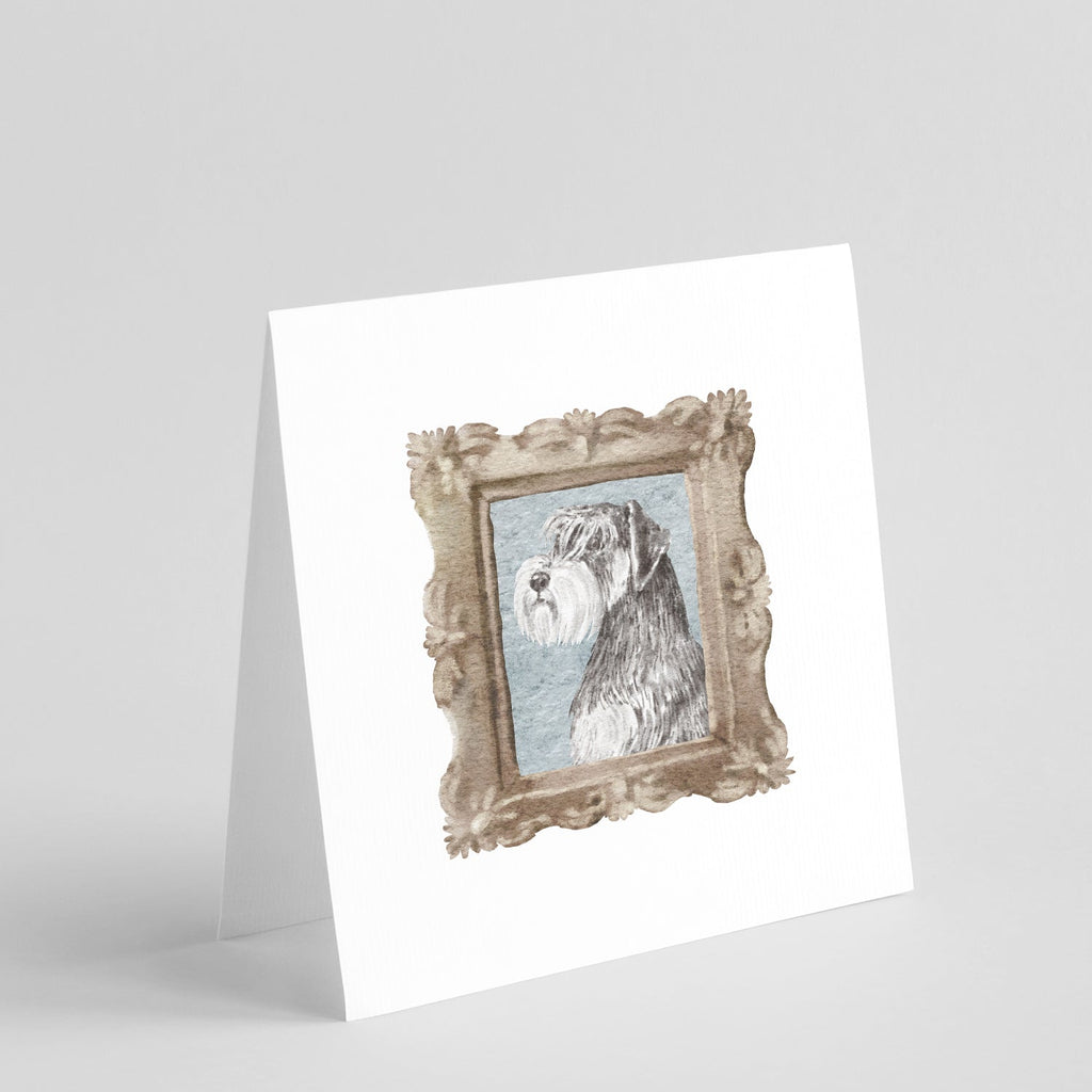 Schnauzer Side View 2 Pretty as a Picture Square Greeting Cards and Envelopes Pack of 8 Blank Cards with Envelopes Blank Thank You Note Greeting Cards Stationery