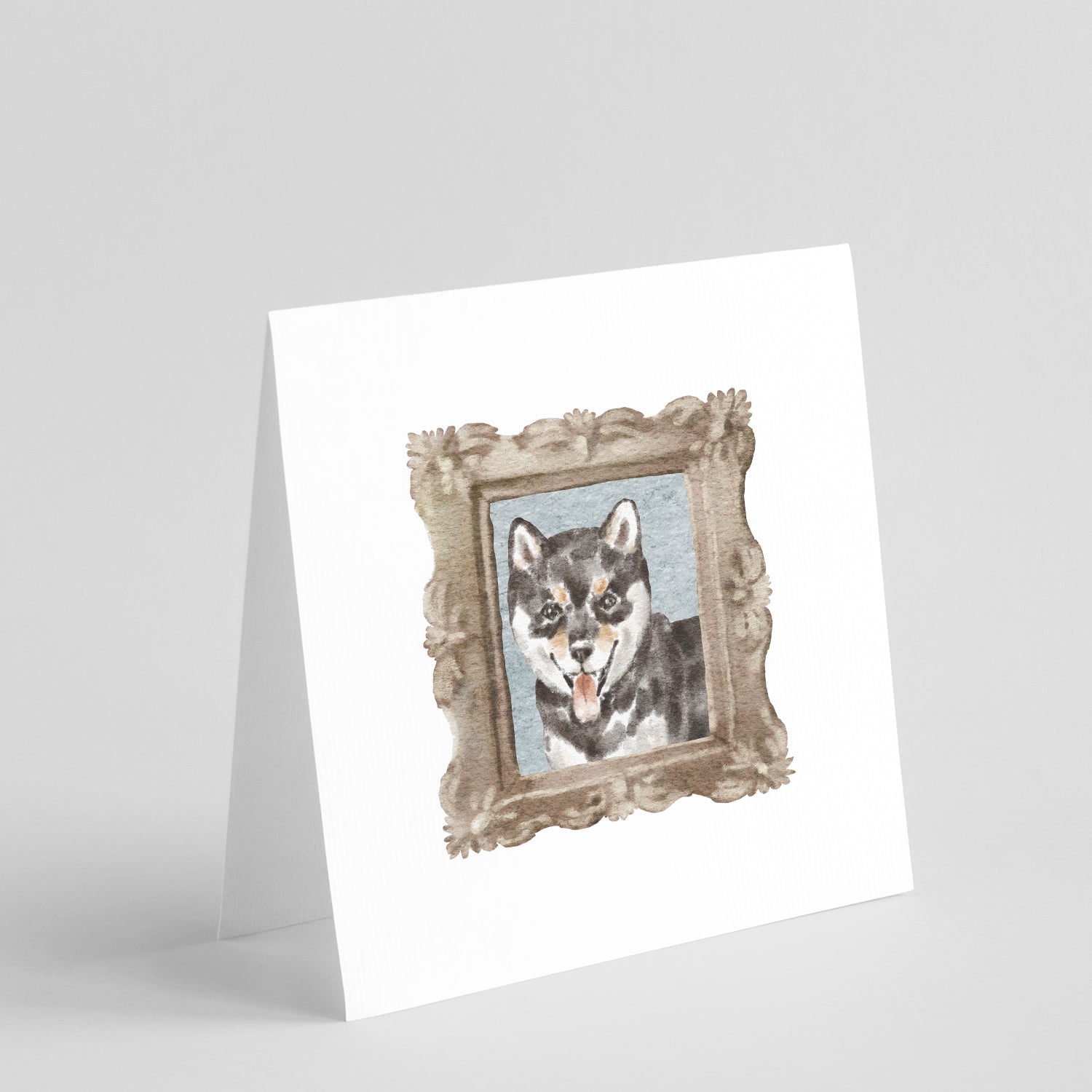 Shiba Inu Sesame Puppy Pretty as a Picture Square Greeting Cards and Envelopes Pack of 8 Blank Cards with Envelopes Blank Thank You Note Greeting Cards Stationery