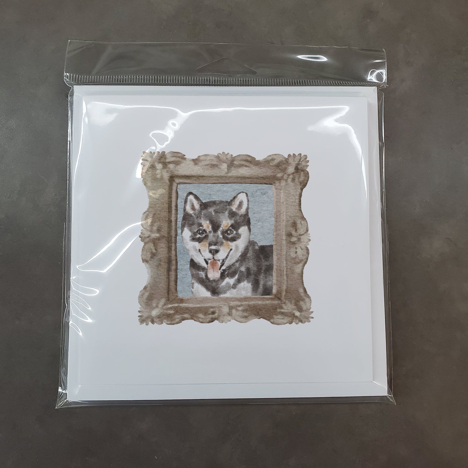 Shiba Inu Sesame Puppy Pretty as a Picture Square Greeting Cards and Envelopes Pack of 8 Blank Cards with Envelopes Blank Thank You Note Greeting Cards Stationery