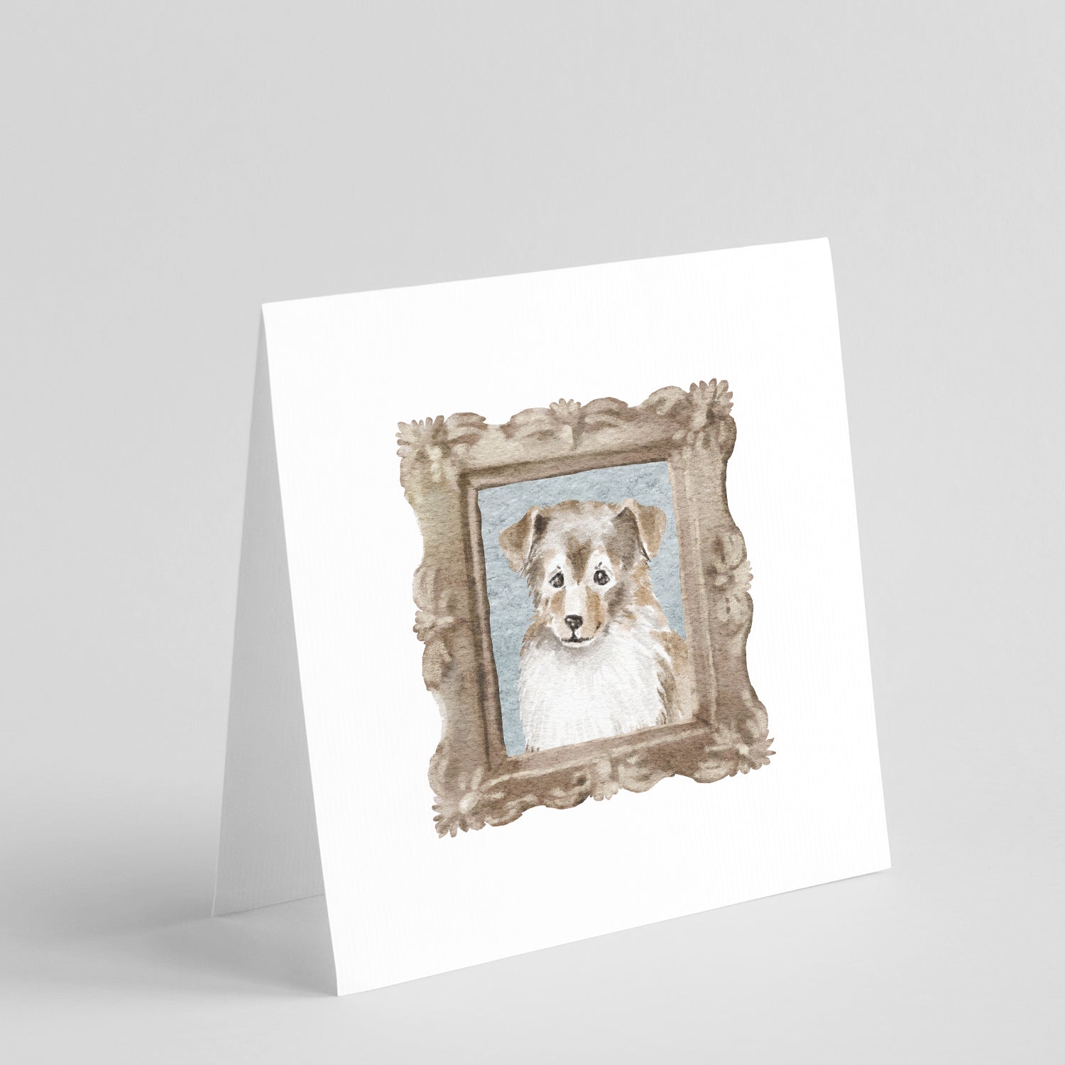 Sheltie Sable Puppy 2 Pretty as a Picture Square Greeting Cards and Envelopes Pack of 8 Blank Cards with Envelopes Blank Thank You Note Greeting Cards Stationery