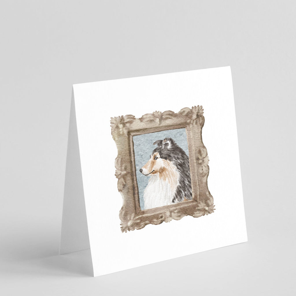 Sheltie Sable Side View Pretty as a Picture Square Greeting Cards and Envelopes Pack of 8 Blank Cards with Envelopes Blank Thank You Note Greeting Cards Stationery