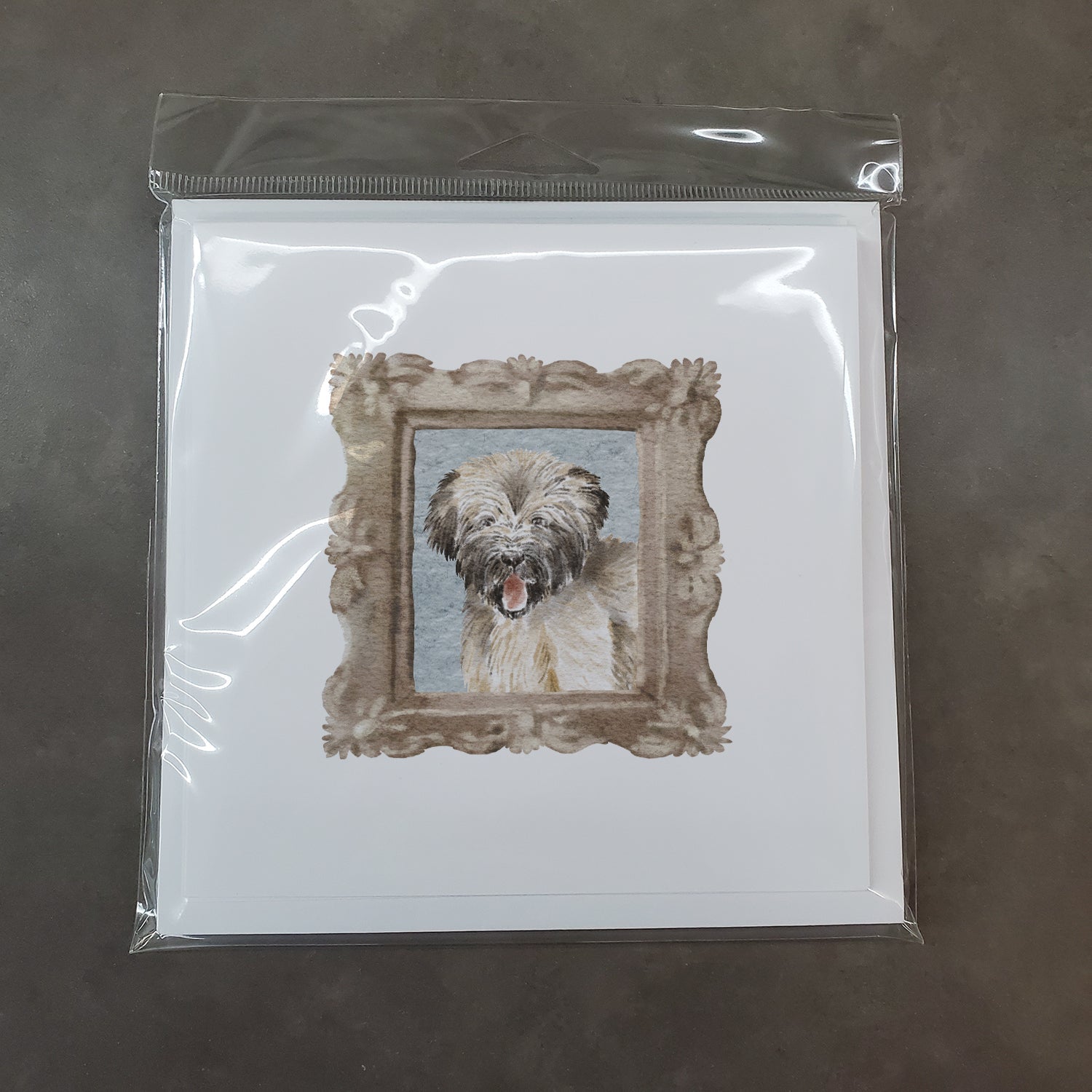 Briard Tawny Puppy Smile Pretty as a Picture Square Greeting Cards and Envelopes Pack of 8 Blank Cards with Envelopes Blank Thank You Note Greeting Cards Stationery