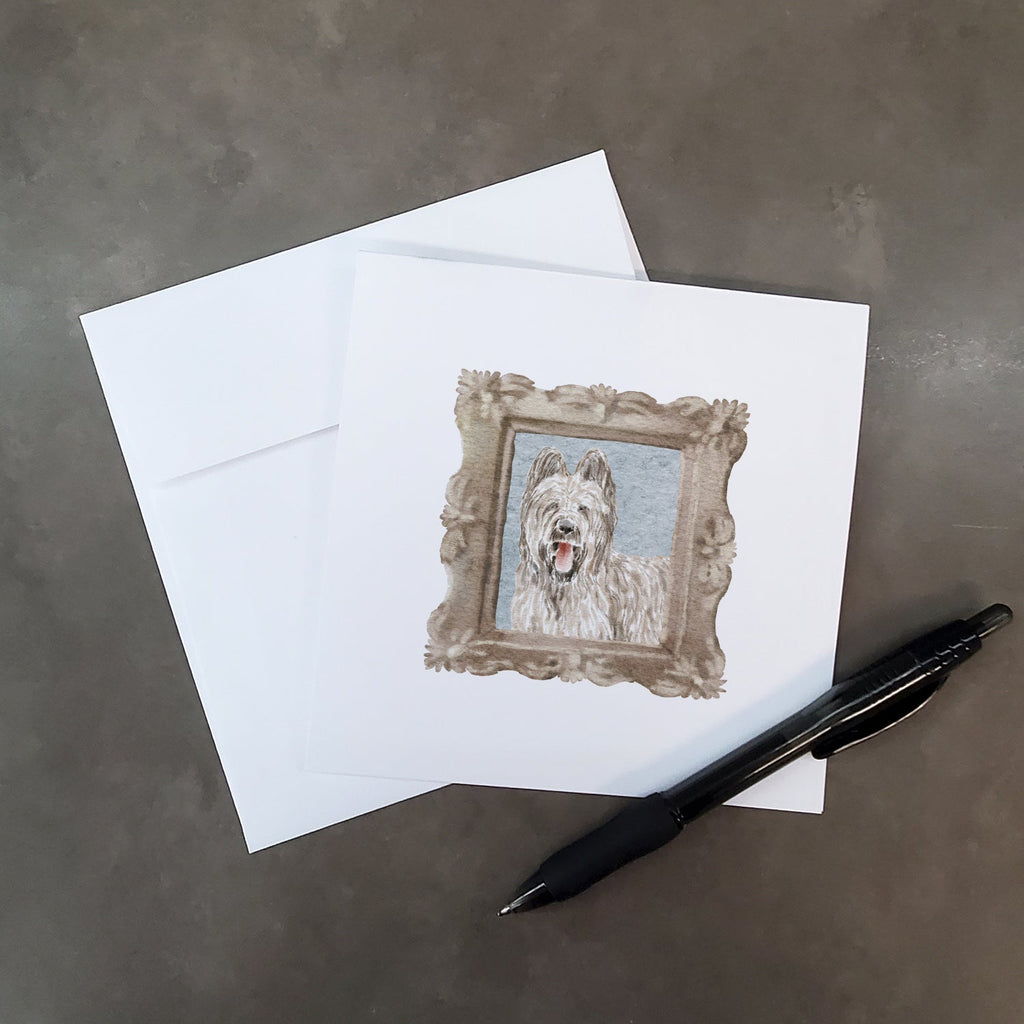 Briard Tawny Smile Pretty as a Picture Square Greeting Cards and Envelopes Pack of 8 Blank Cards with Envelopes Blank Thank You Note Greeting Cards Stationery