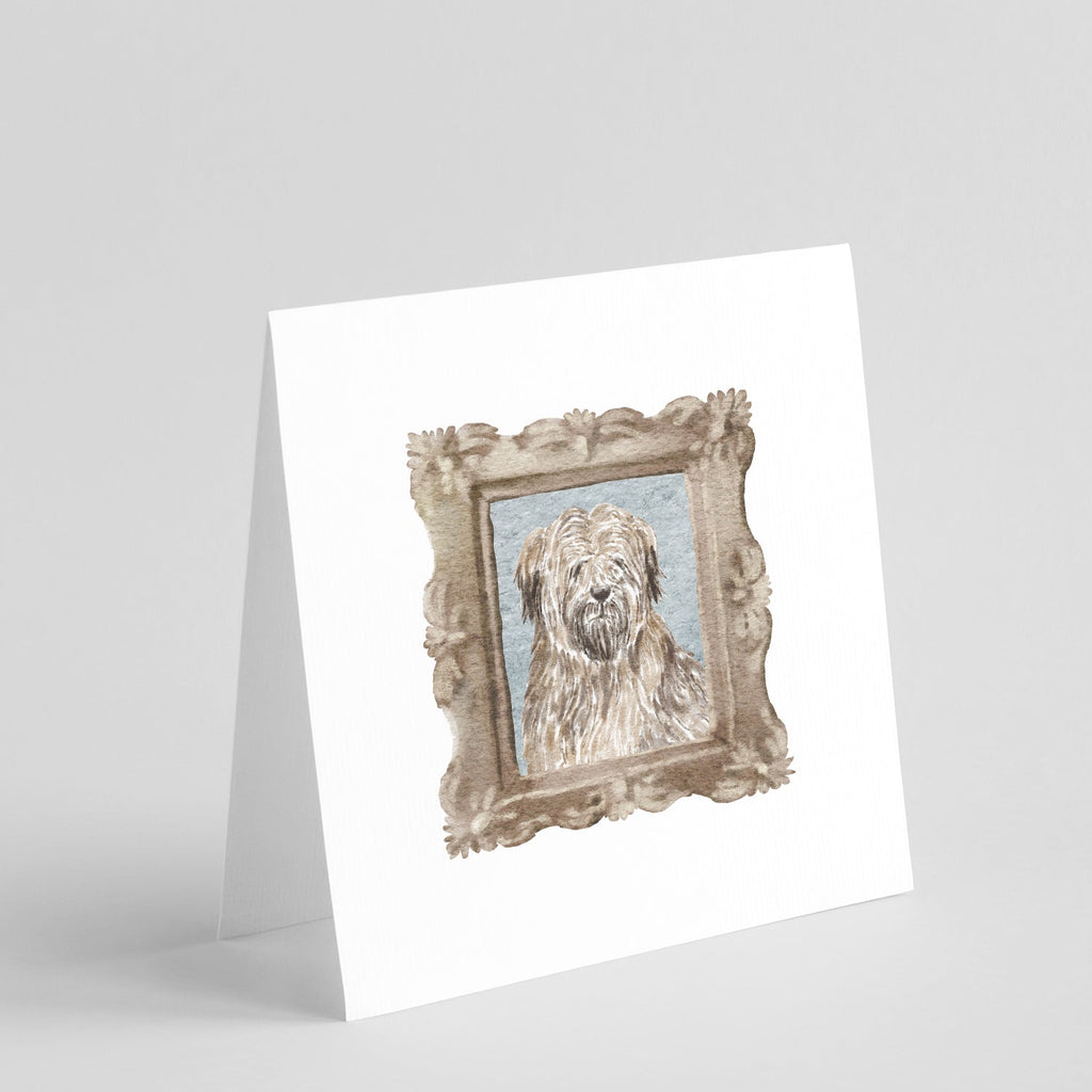 Briard Tawny Black Front View Pretty as a Picture Square Greeting Cards and Envelopes Pack of 8 Blank Cards with Envelopes Blank Thank You Note Greeting Cards Stationery