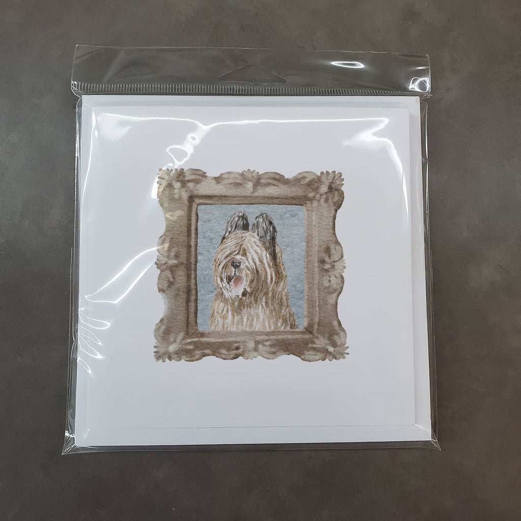 Briard Tawny Side View Smile Pretty as a Picture Square Greeting Cards and Envelopes Pack of 8 Blank Cards with Envelopes Blank Thank You Note Greeting Cards Stationery