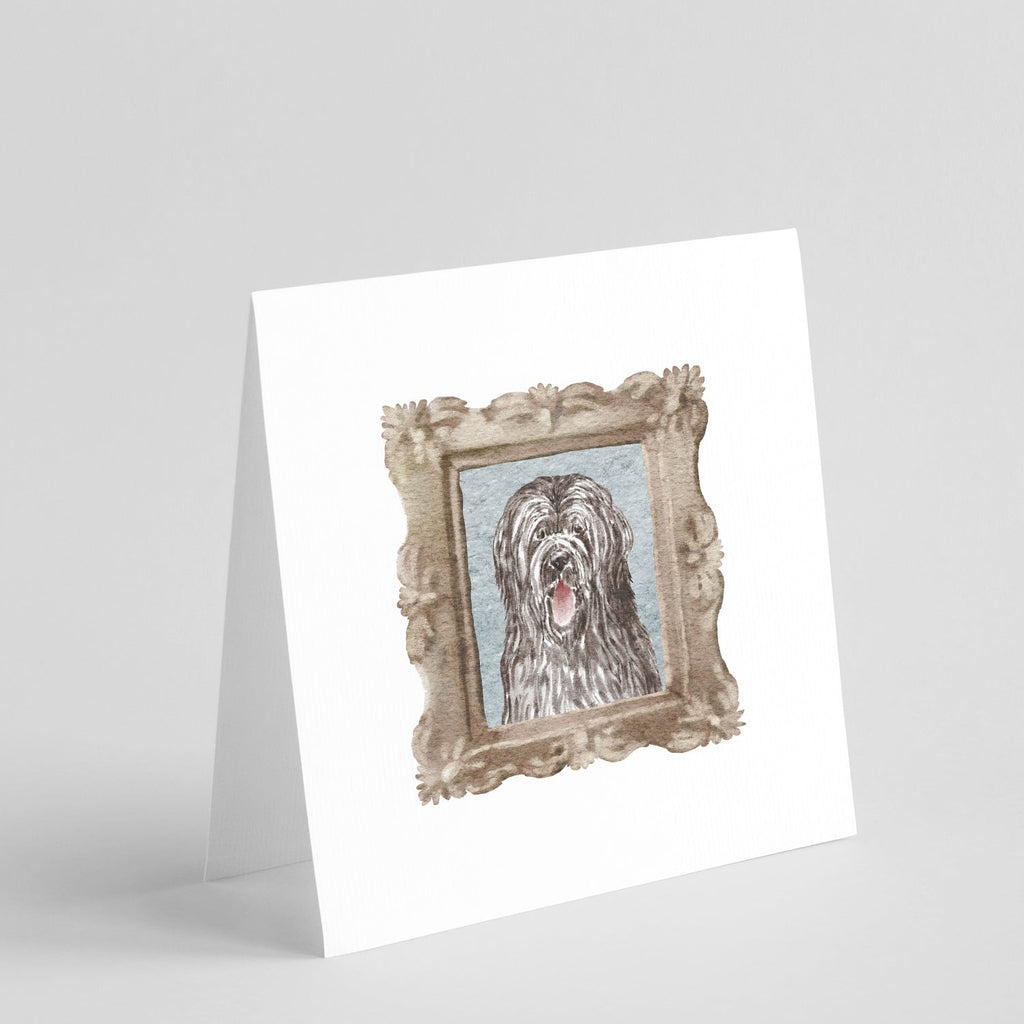 Briard Black Smile Pretty as a Picture Square Greeting Cards and Envelopes Pack of 8 Blank Cards with Envelopes Blank Thank You Note Greeting Cards Stationery