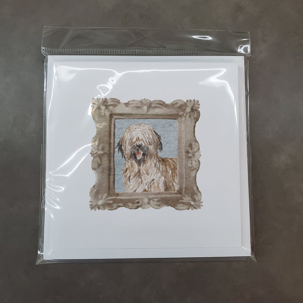 Briard Tawny Smile 3 Pretty as a Picture Square Greeting Cards and Envelopes Pack of 8 Blank Cards with Envelopes Blank Thank You Note Greeting Cards Stationery