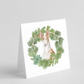 Ibizan Hound Sitting Proud Christmas Wreath Square Greeting Cards and Envelopes Pack of 8 Blank Cards with Envelopes Blank Thank You Note Greeting Cards Stationery