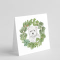 West Highland White Terrier Puppy Christmas Wreath Square Greeting Cards and Envelopes Pack of 8 Blank Cards with Envelopes Blank Thank You Note Greeting Cards Stationery
