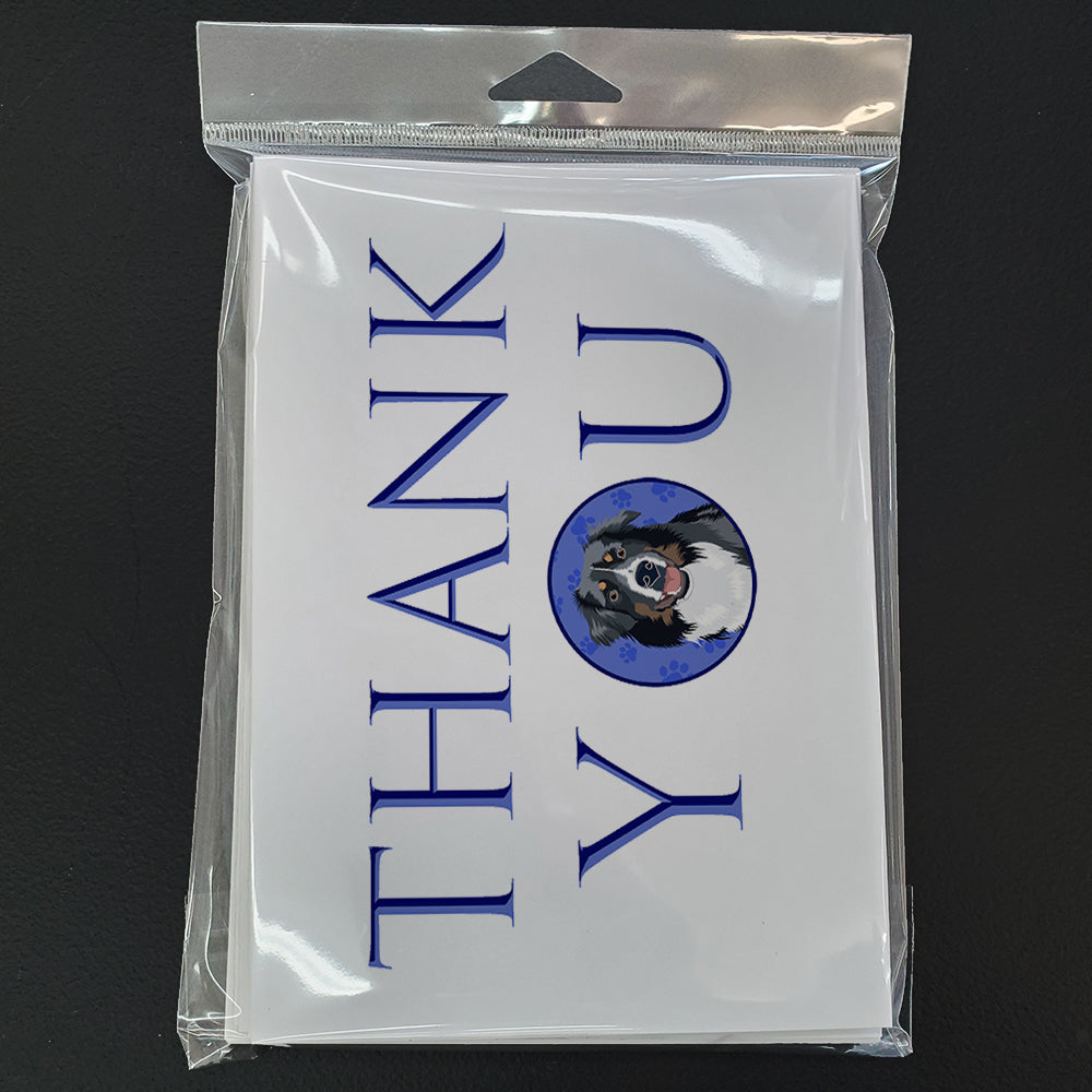 Australian Shepherd Black Tricolor #1  Thank You Greeting Cards Pack of 8 Blank Cards with Envelopes Whimsical A7 Size 5x7