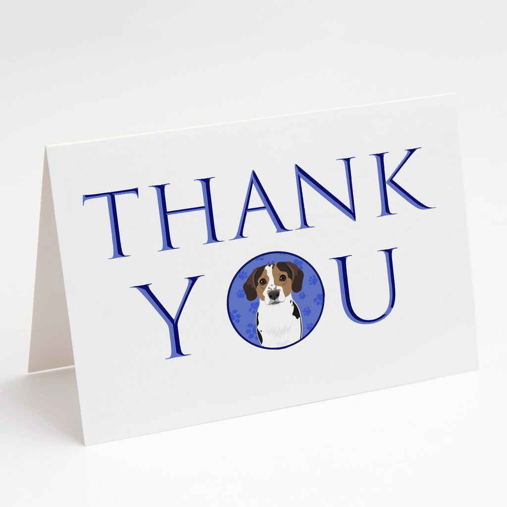Beagle Tricolor Ticked Thank You Greeting Cards Pack of 8 Blank Cards with Envelopes Whimsical A7 Size 5x7