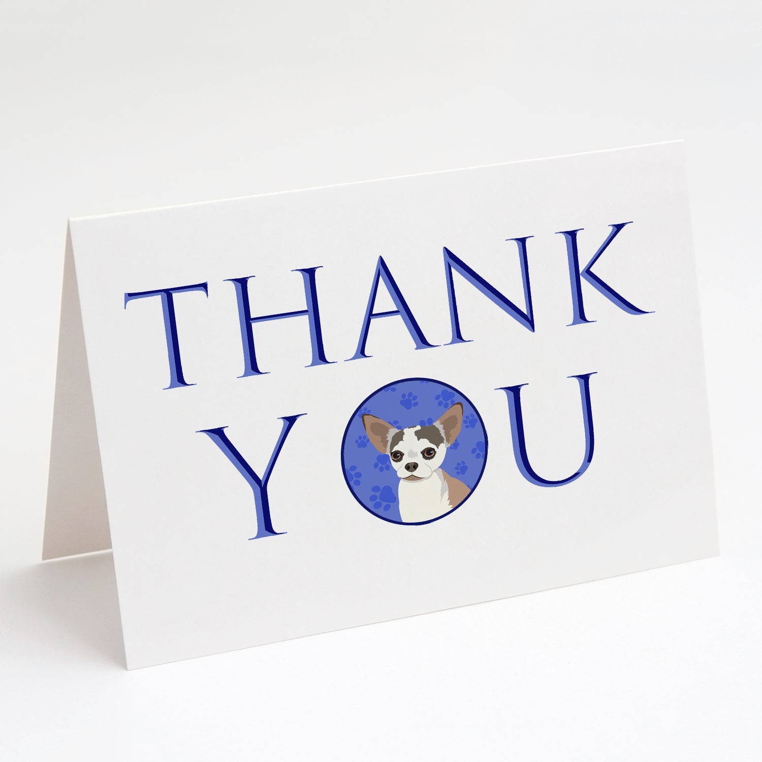 Chihuahua Merle Thank You Greeting Cards Pack of 8 Blank Cards with Envelopes Whimsical A7 Size 5x7