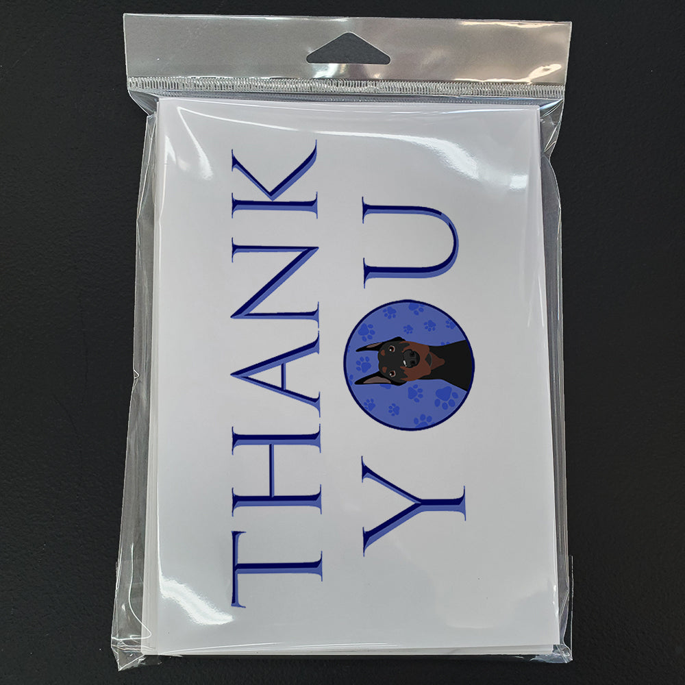 Doberman Pinscher Black Cropped Ears Thank You Greeting Cards Pack of 8 Blank Cards with Envelopes Whimsical A7 Size 5x7