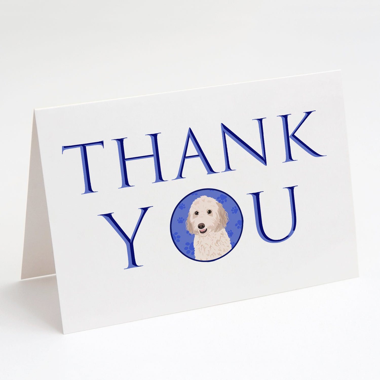Doodle Cream #1 Thank You Greeting Cards Pack of 8 Blank Cards with Envelopes Whimsical A7 Size 5x7