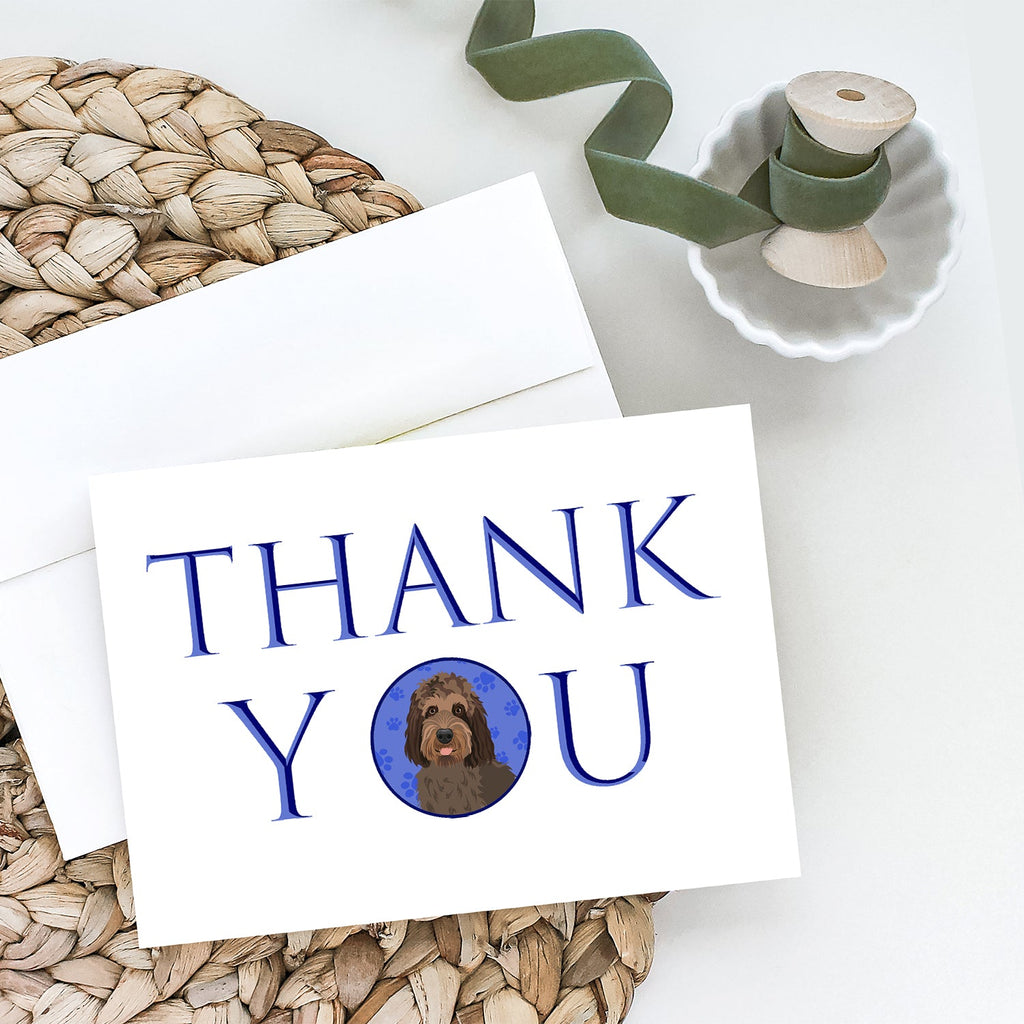 Doodle Tricolor #3 Thank You Greeting Cards Pack of 8 Blank Cards with Envelopes Whimsical A7 Size 5x7