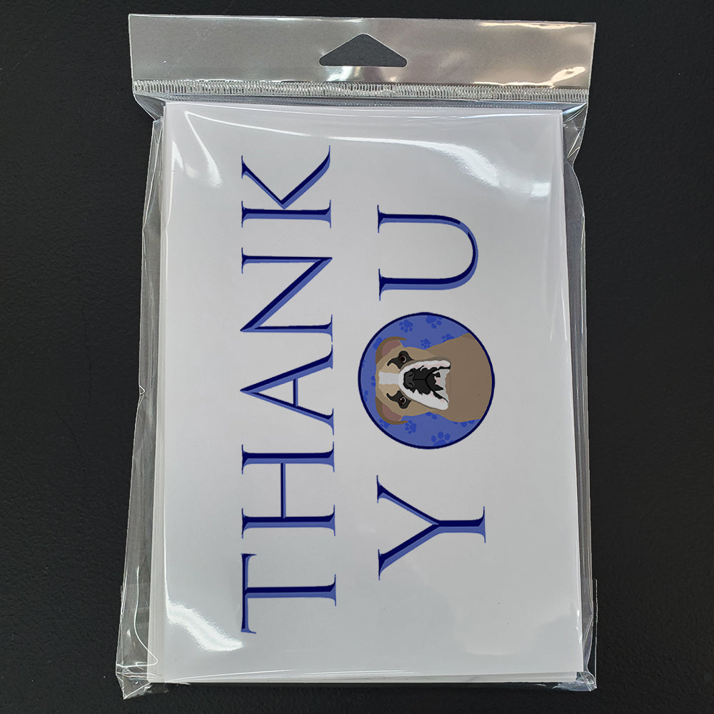 English Bulldog Lilac Tricolor Thank You Greeting Cards Pack of 8 Blank Cards with Envelopes Whimsical A7 Size 5x7