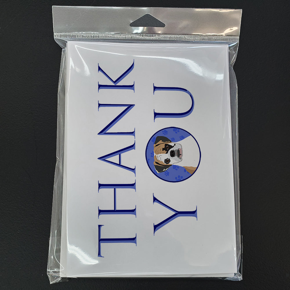English Bulldog Tricolor #2 Thank You Greeting Cards Pack of 8 Blank Cards with Envelopes Whimsical A7 Size 5x7