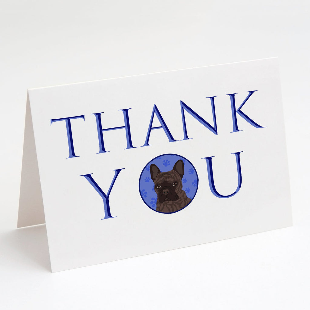 French Bulldog Brindle #1 Thank You Greeting Cards Pack of 8 Blank Cards with Envelopes Whimsical A7 Size 5x7