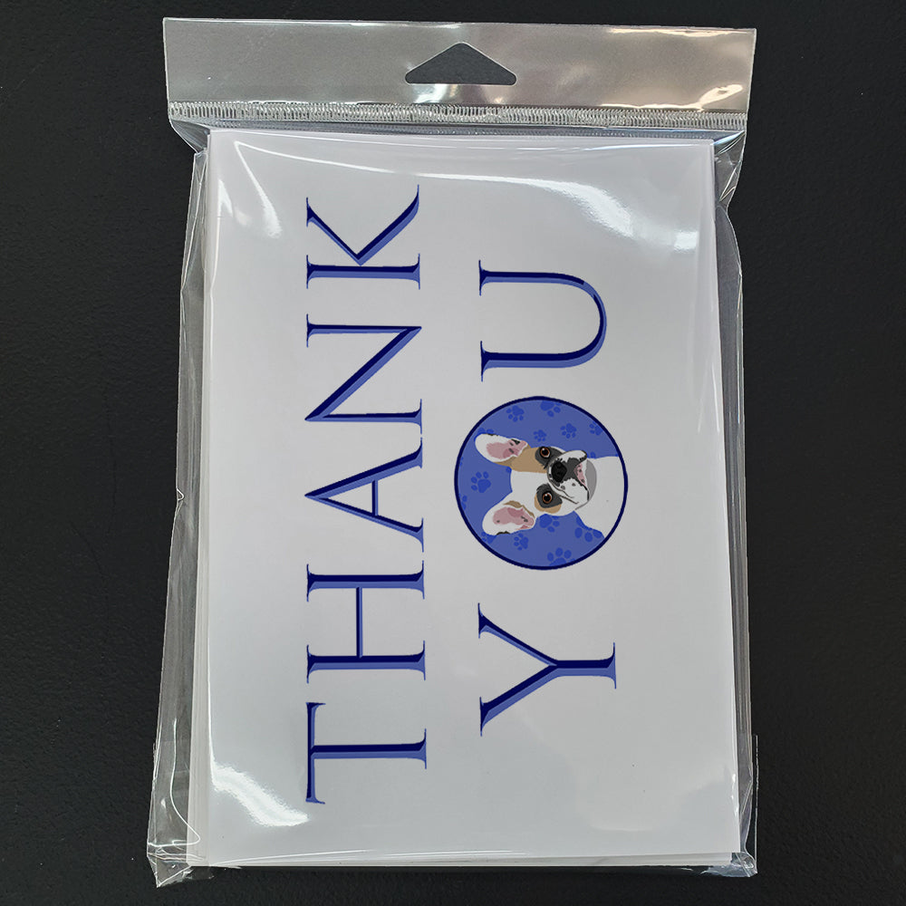 French Bulldog White #1 Thank You Greeting Cards Pack of 8 Blank Cards with Envelopes Whimsical A7 Size 5x7