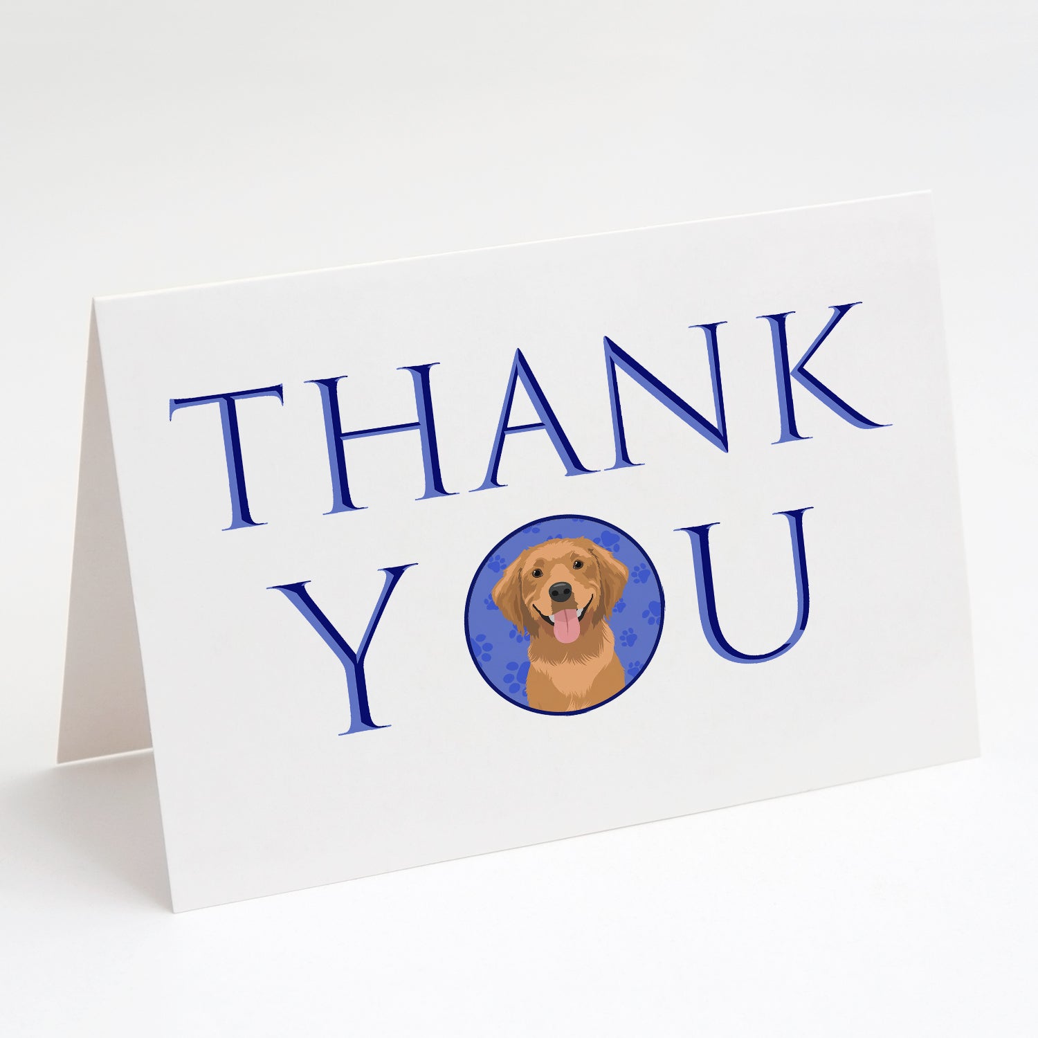 Golden Retriever Red #2 Thank You Greeting Cards Pack of 8 Blank Cards with Envelopes Whimsical A7 Size 5x7