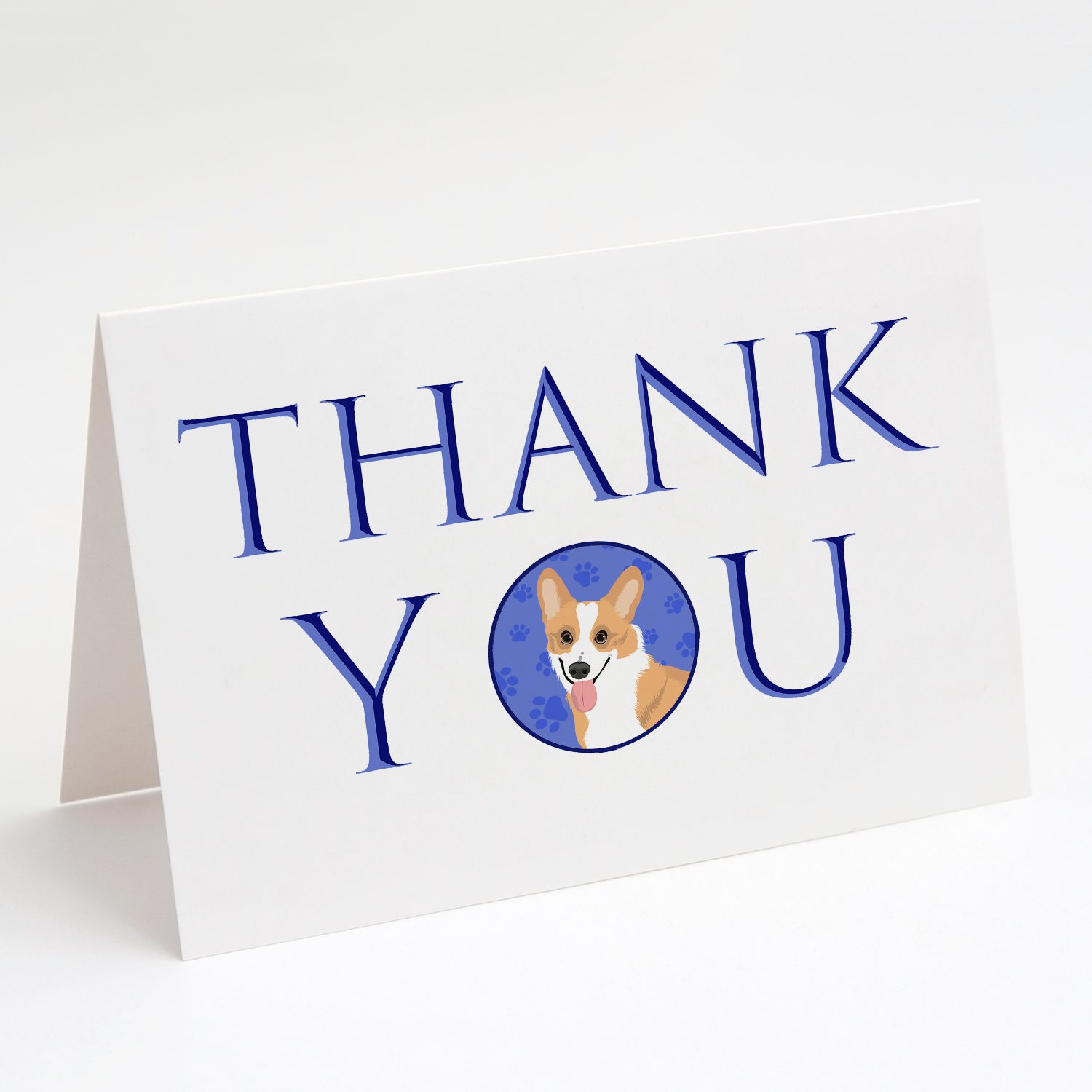 Pembroke Corgi Red and White Thank You Greeting Cards Pack of 8 Blank Cards with Envelopes Whimsical A7 Size 5x7