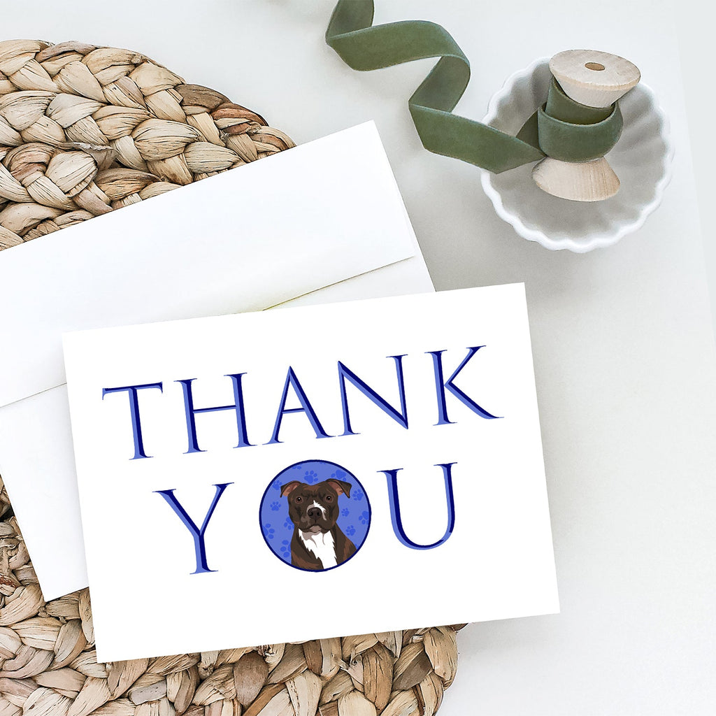 Pit Bull Brindle #2 Thank You Greeting Cards Pack of 8 Blank Cards with Envelopes Whimsical A7 Size 5x7