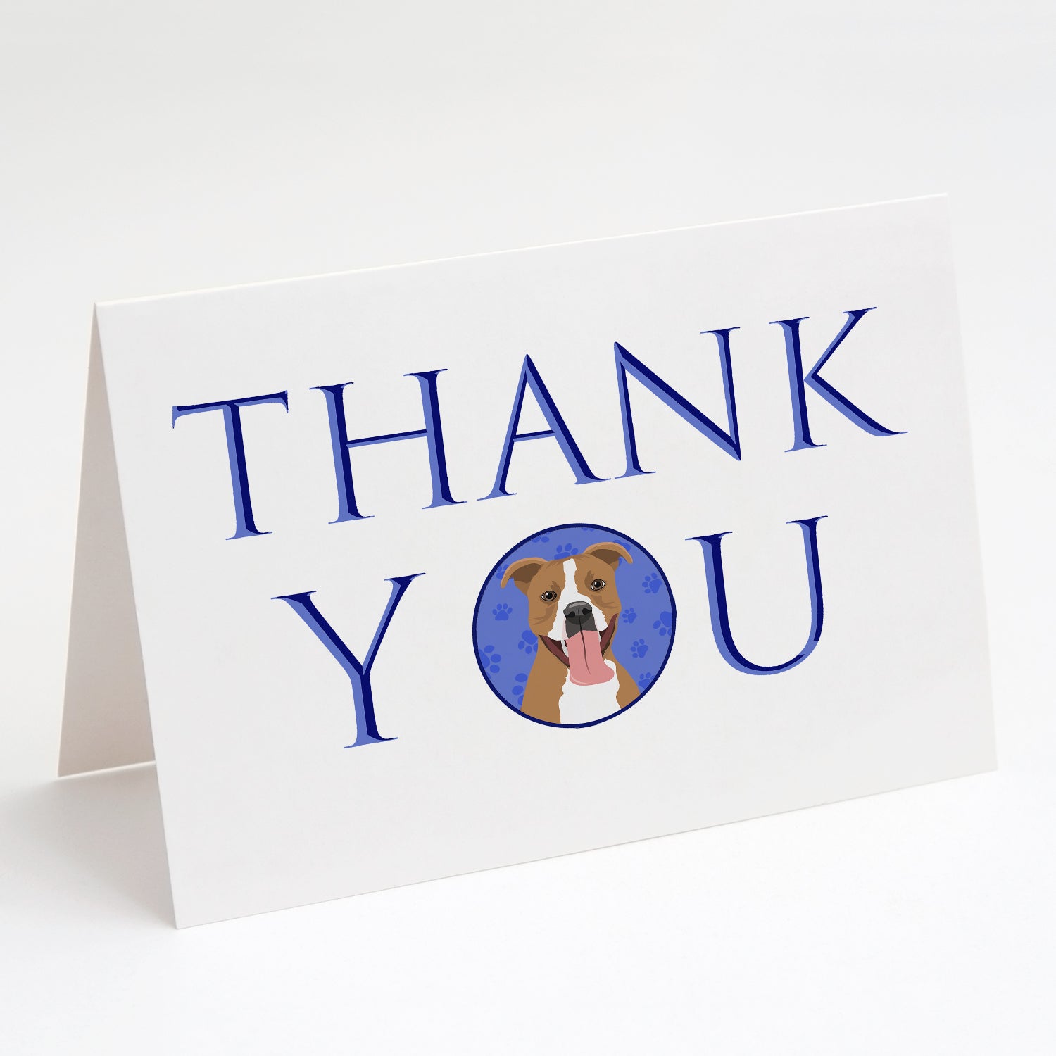 Pit Bull Fawn #2 Thank You Greeting Cards Pack of 8 Blank Cards with Envelopes Whimsical A7 Size 5x7