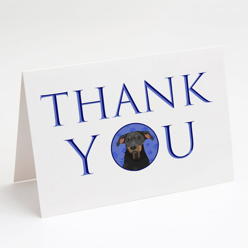 Rottweiler Black and Tan #5 Thank You Greeting Cards Pack of 8 Blank Cards with Envelopes Whimsical A7 Size 5x7