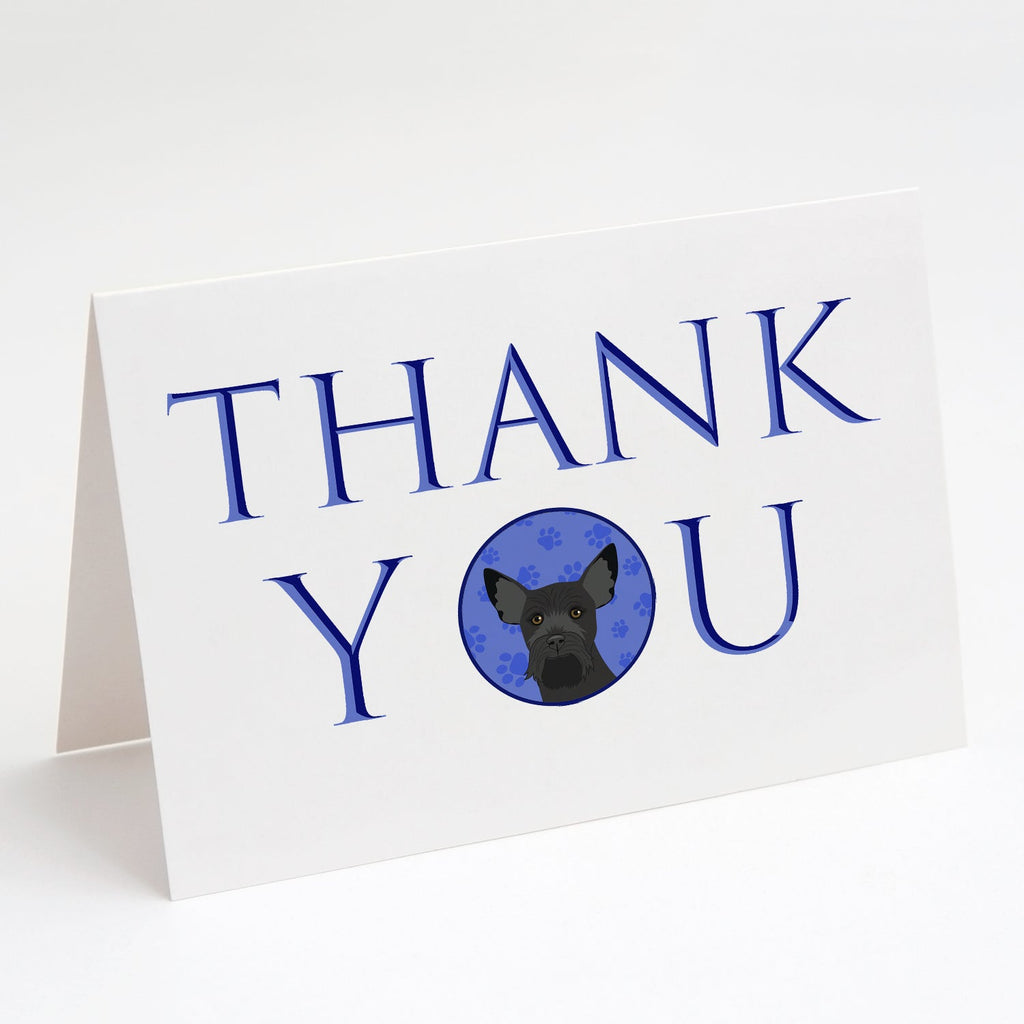 Schnauzer Black #2 Thank You Greeting Cards Pack of 8 Blank Cards with Envelopes Whimsical A7 Size 5x7